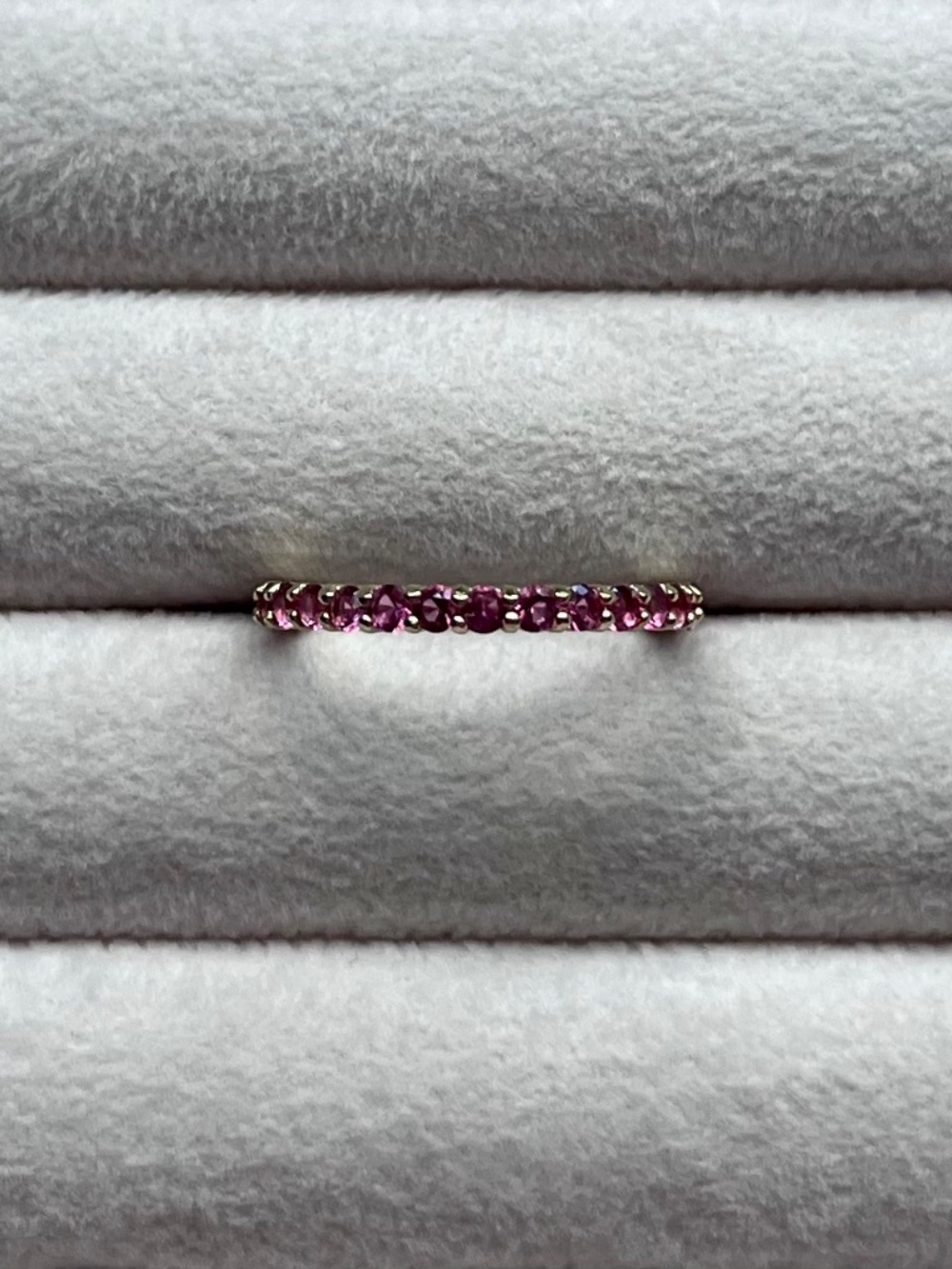 R173 | Vibrant Pink CZ Thin Eternity Band